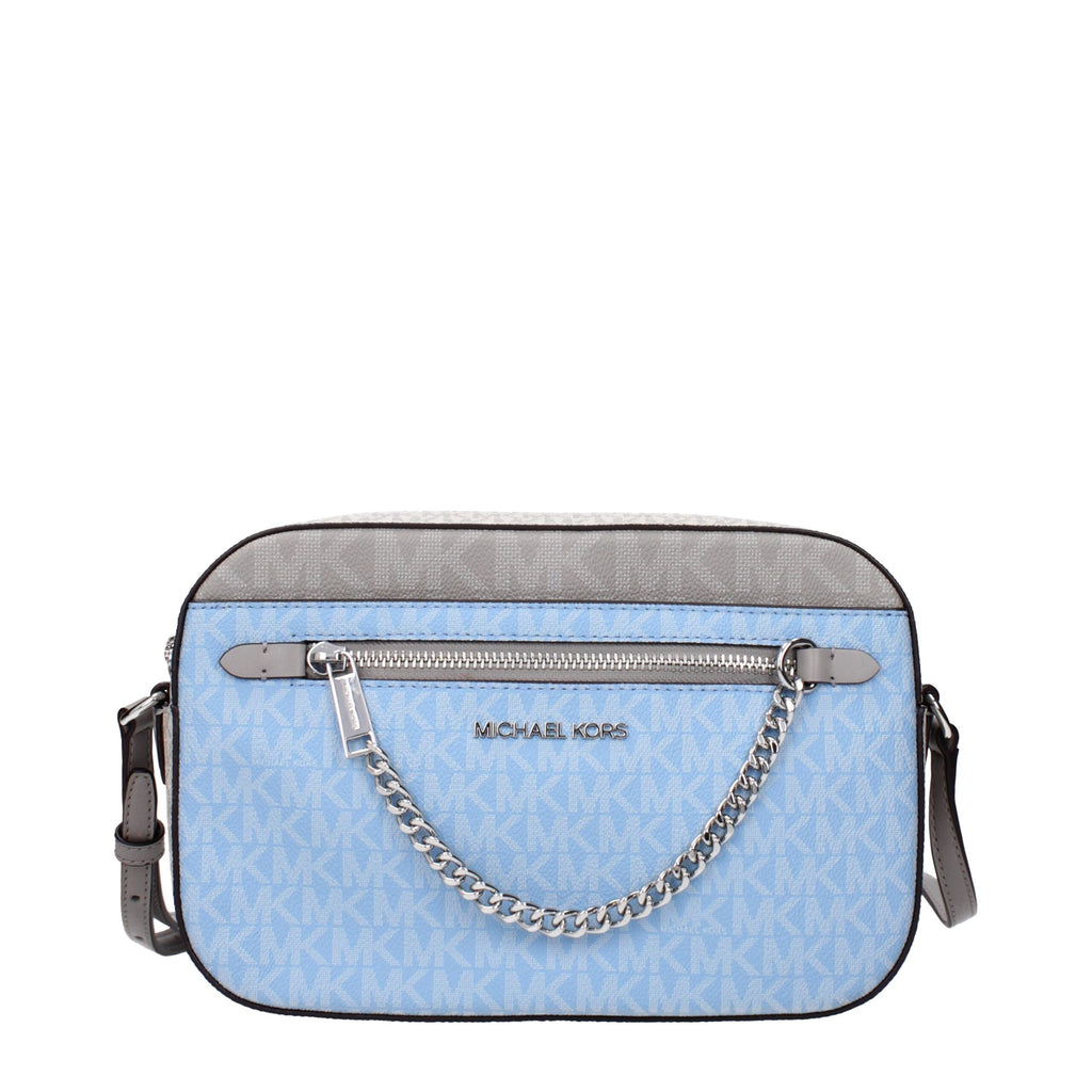 Light Blue Fabric Crossbody Bag
