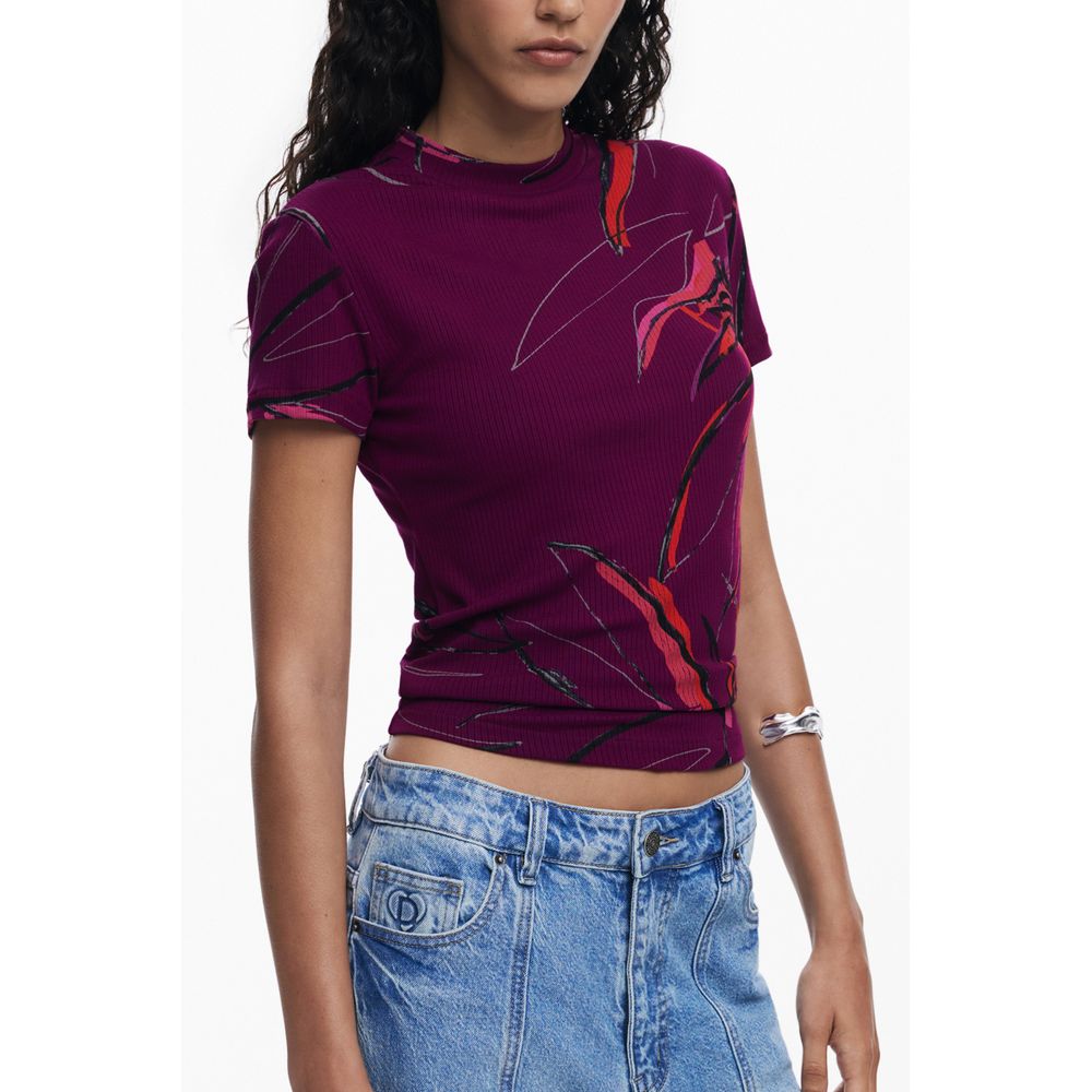 Purple Elastane T-Shirt