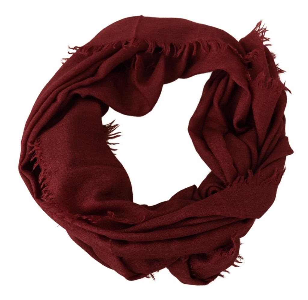 Red DG Crown Cashmere Silk Shawl Fringe Wrap Scarf