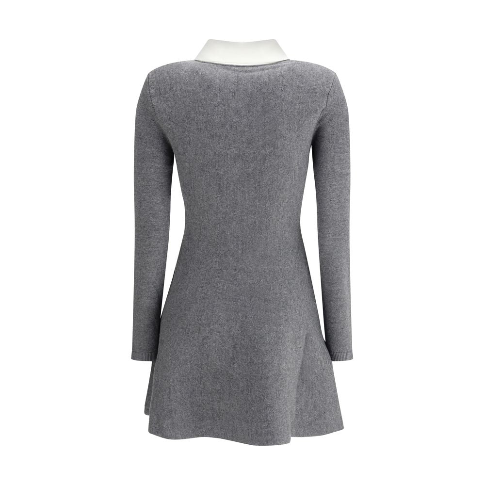 Mini knit Dress with crochet floral collar