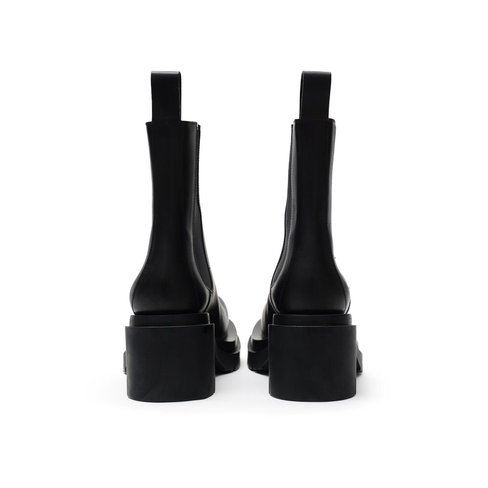 Black Leather Ankle Boots