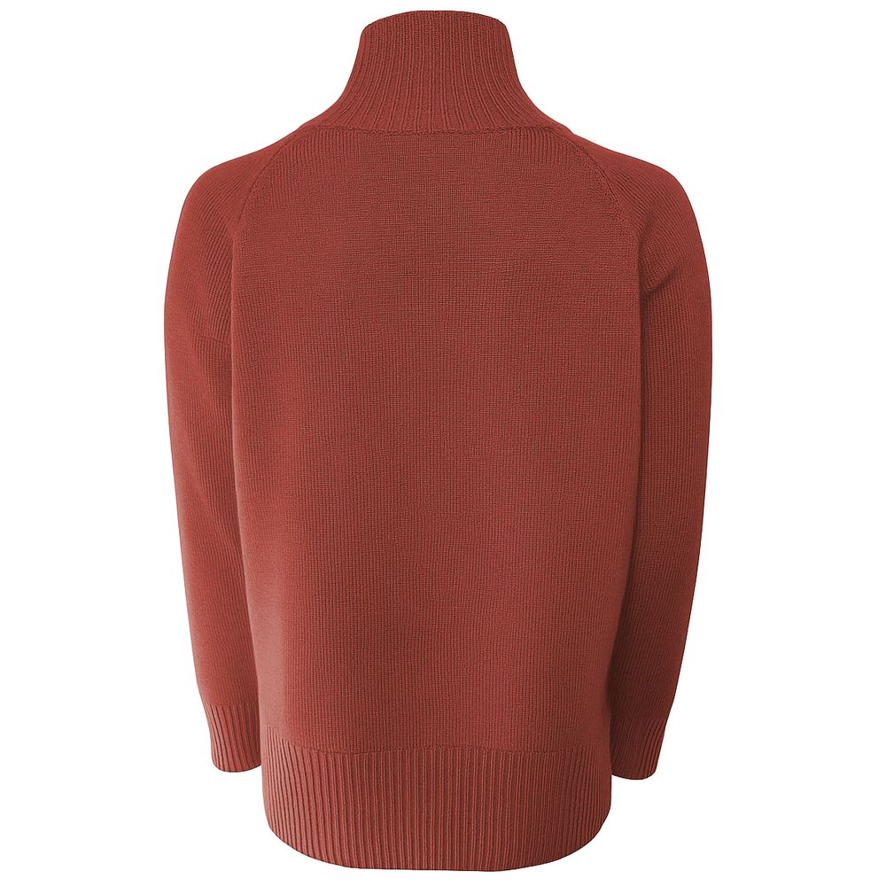 Red Cashmere Women Sweater Turtleneck