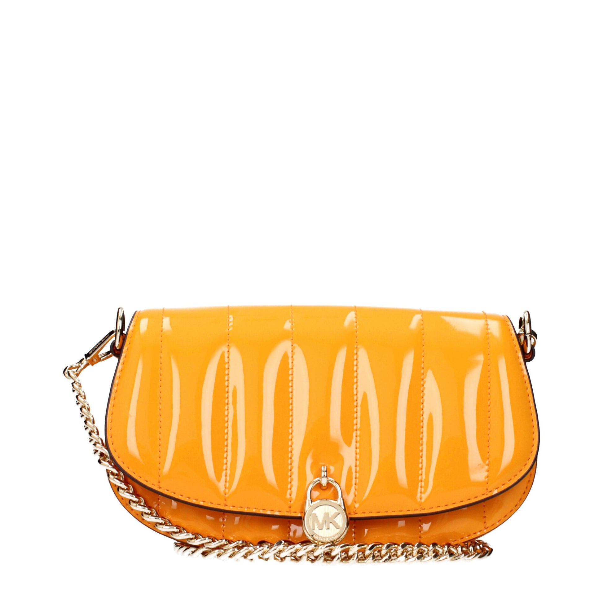 Orange Leather Crossbody Bag