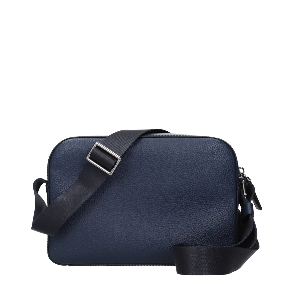 Blue Leather Crossbody Bag