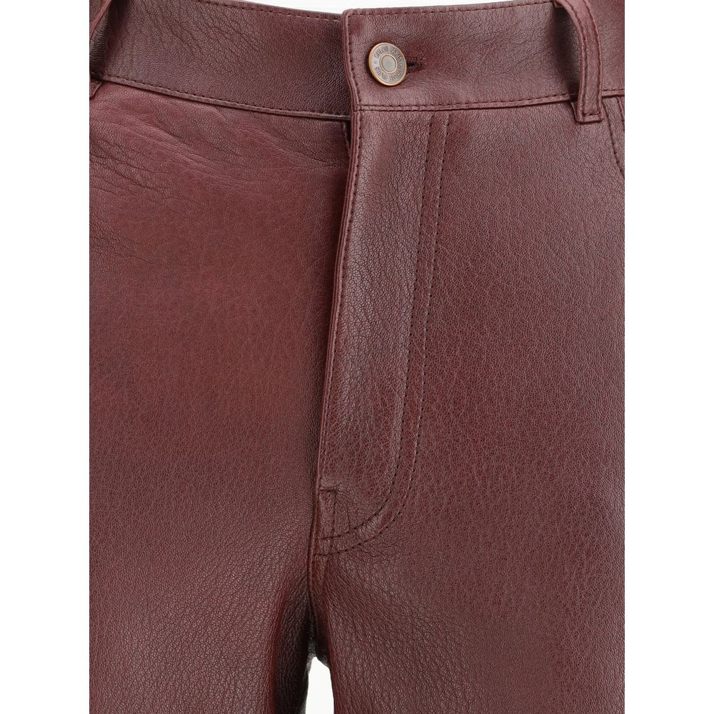 Bordeaux Leather Pants