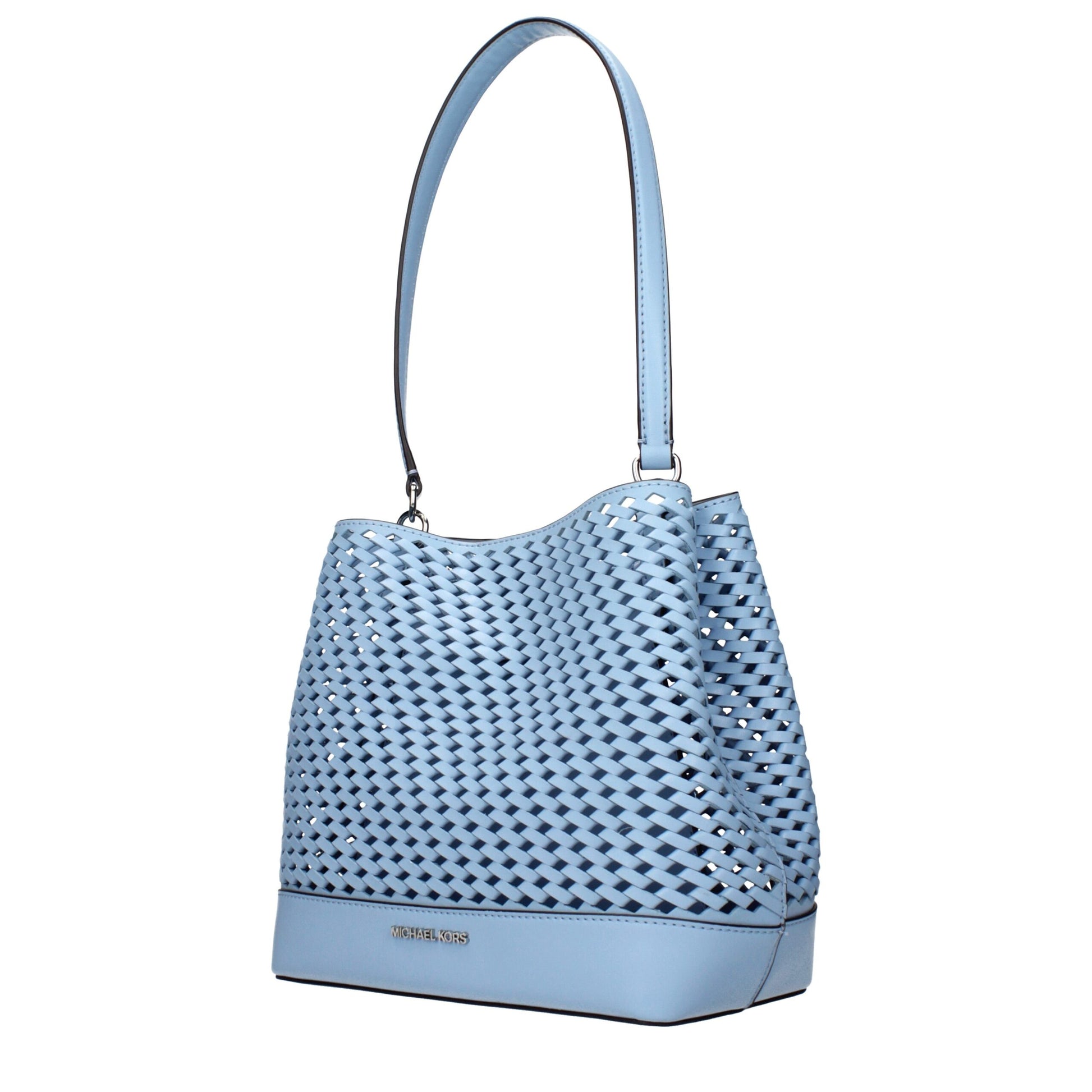 Light Blue Leather Shoulder Bag