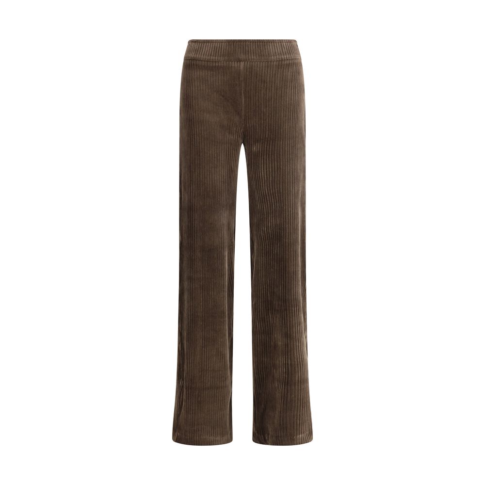Brown Cotton Casual Pants