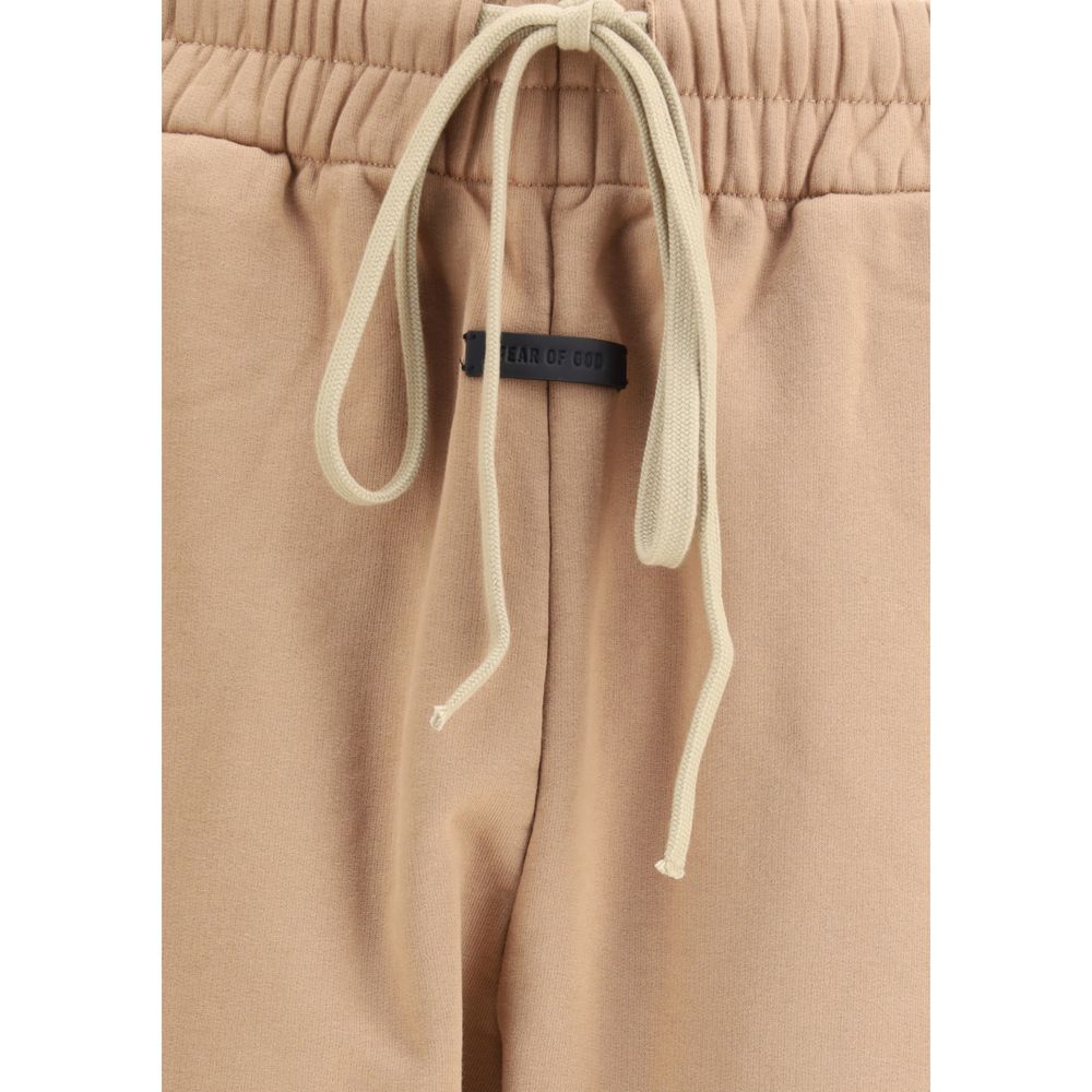 Beige Cotton Casual Pants