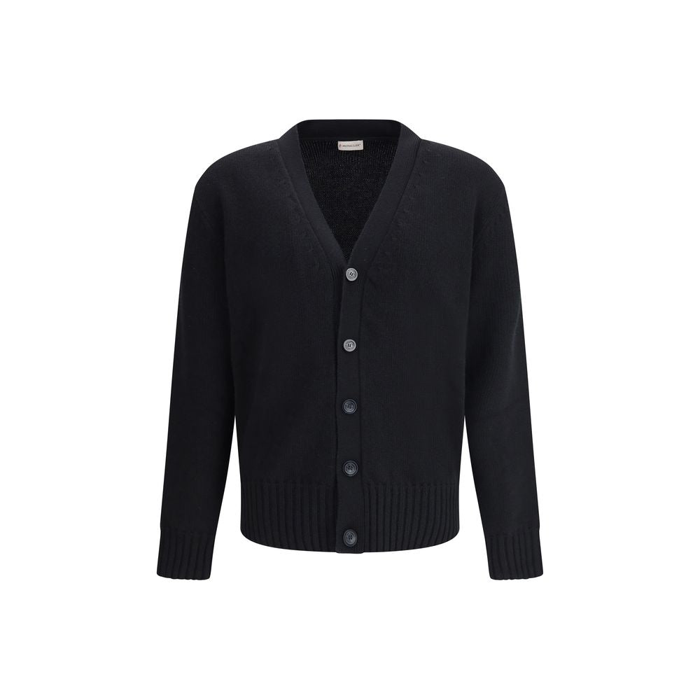 Black Fleece Wool Cardigan