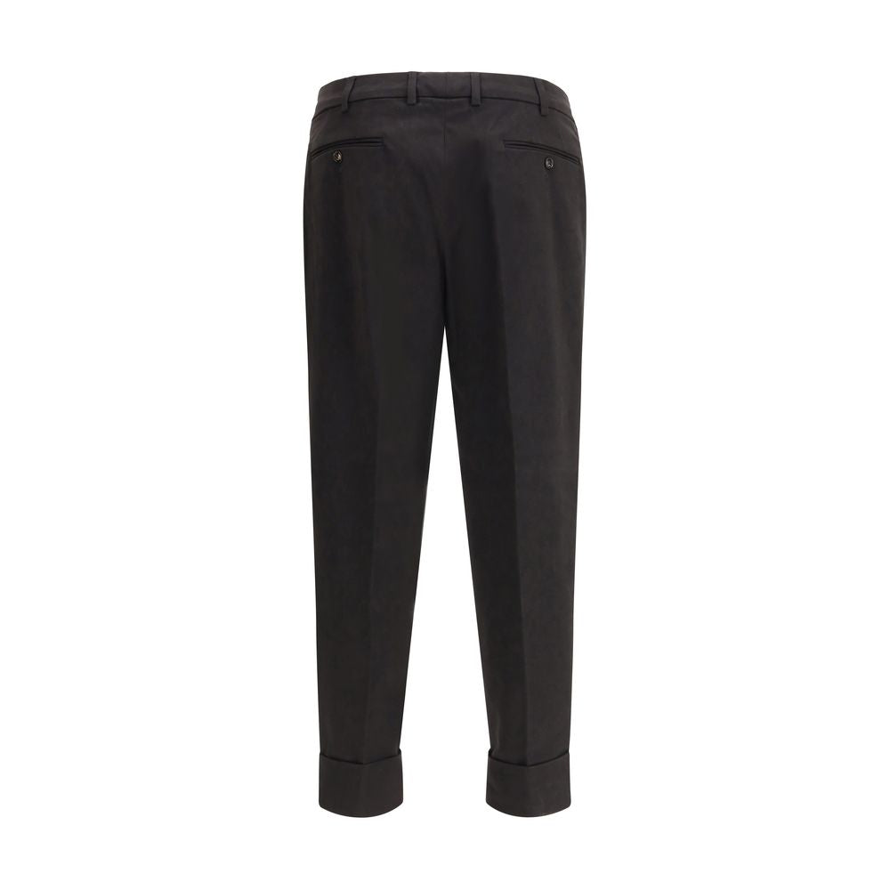 Black Cotton Casual Pants