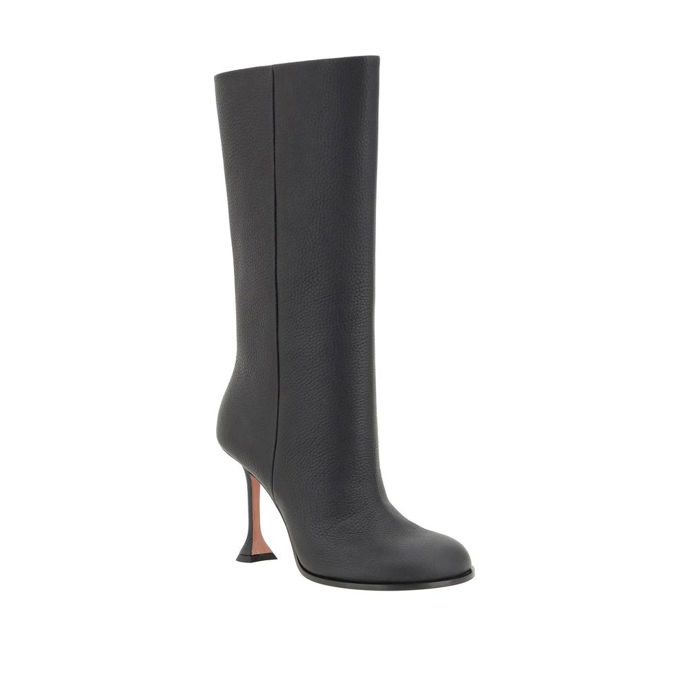 Black Calfskin High Heel Boots
