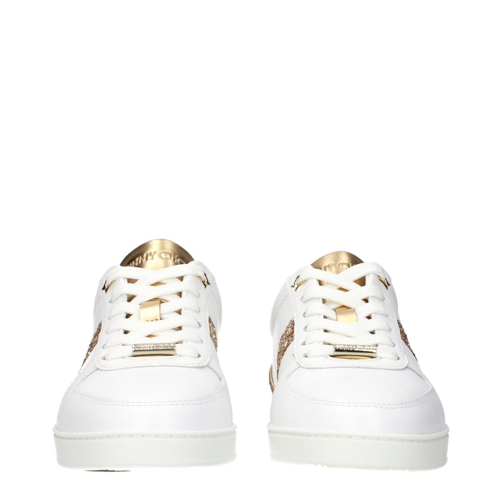 White Leather Low Top Sneakers