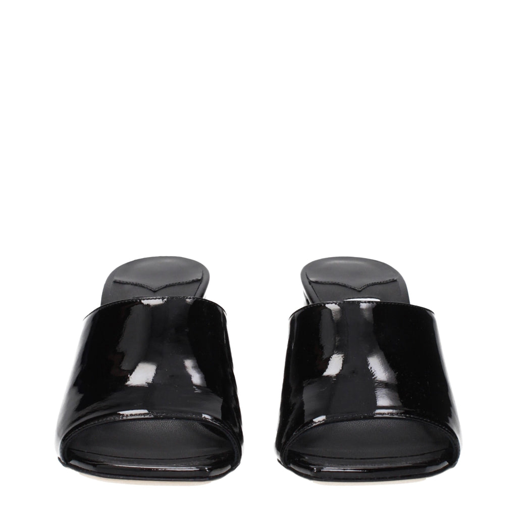 Black Leather Platform Sandals