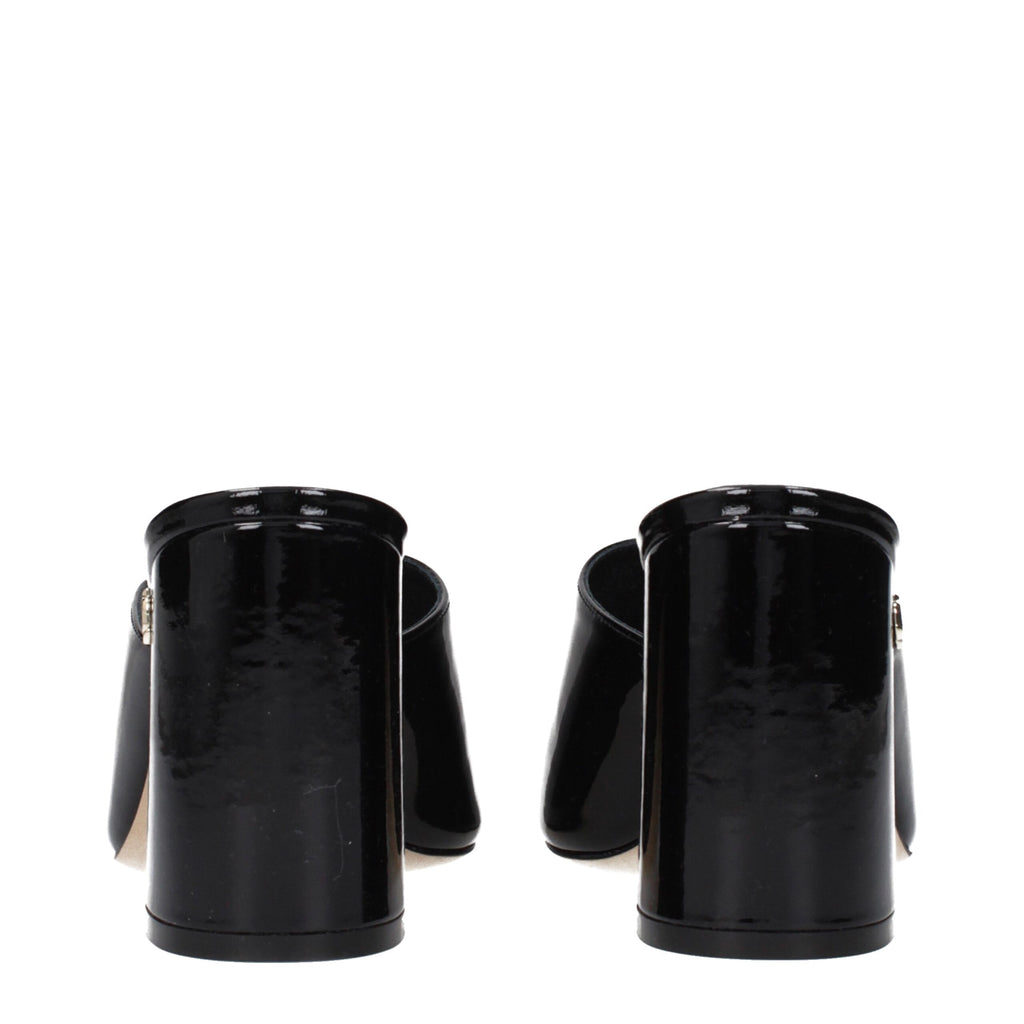 Black Leather Platform Sandals