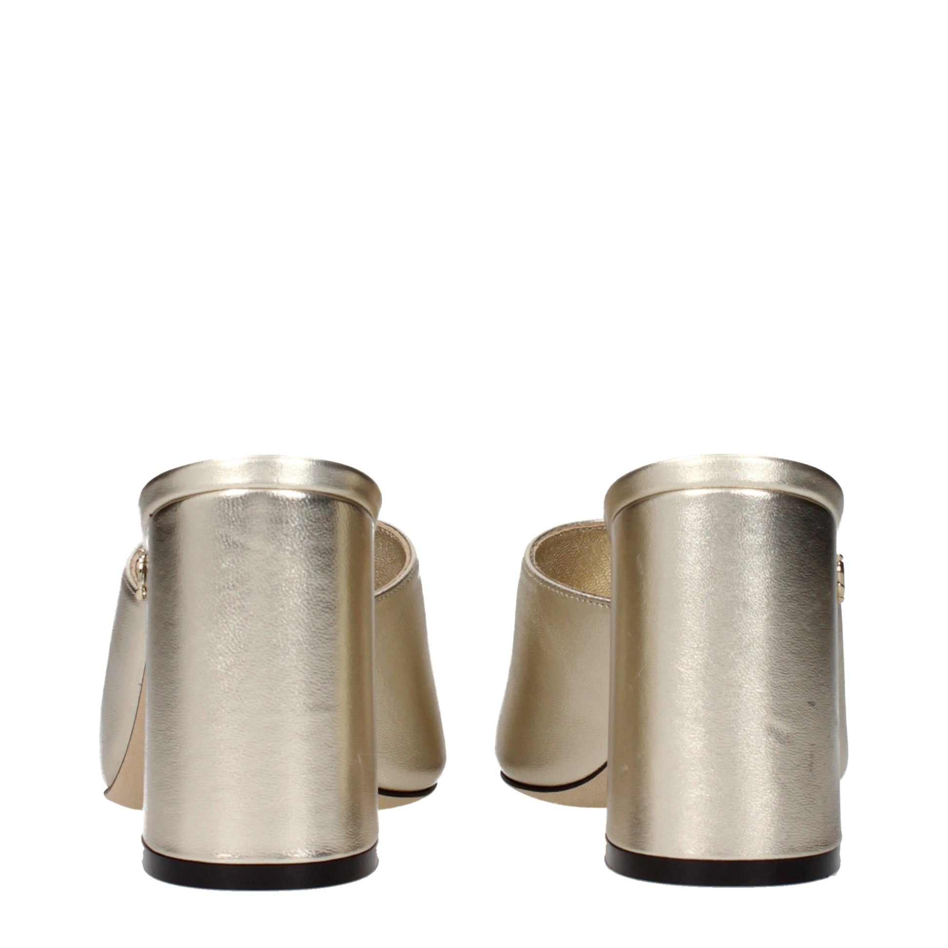 Gold Leather Platform Sandals