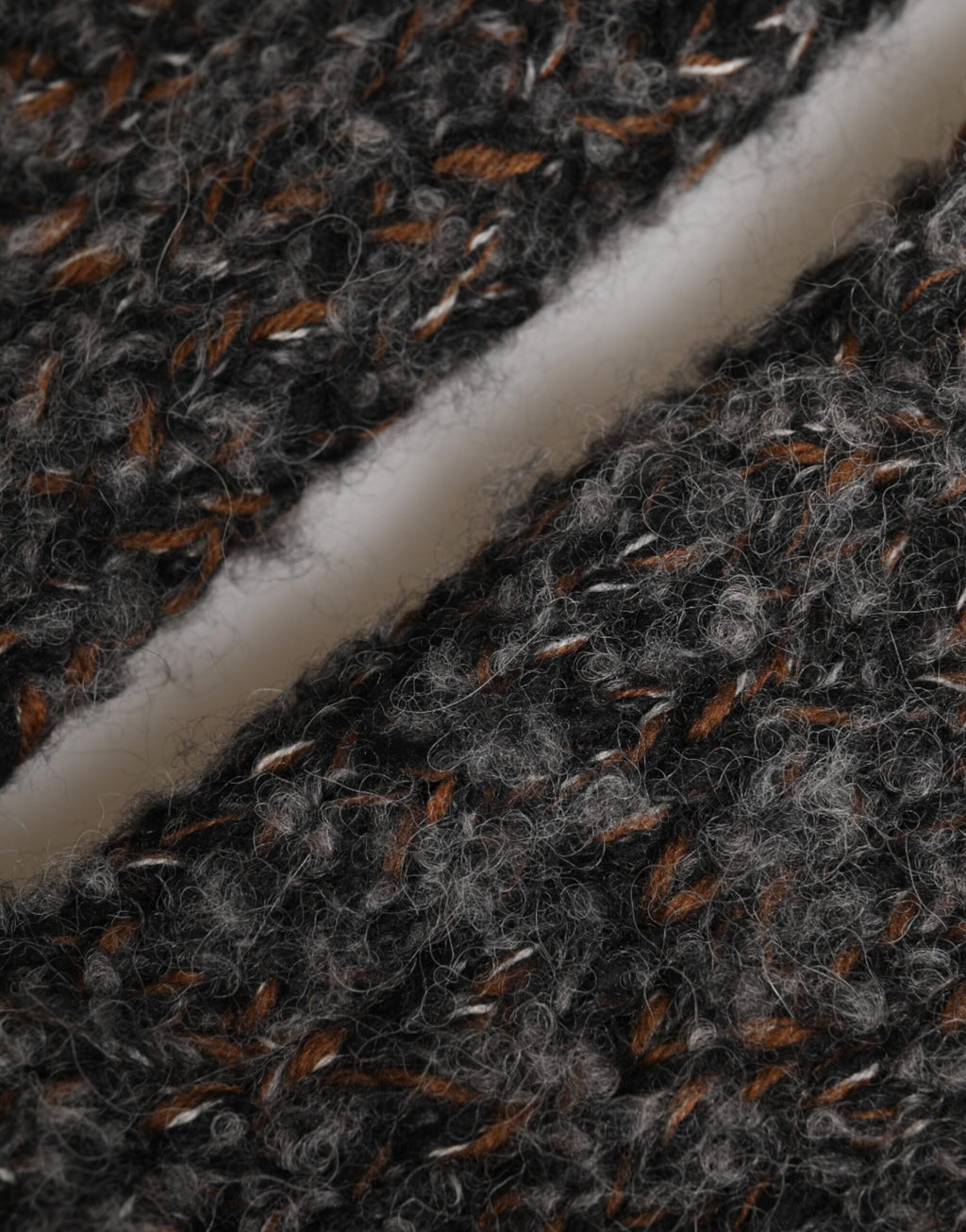 Gray Virgin Wool Knitted Fingerless Men Gloves