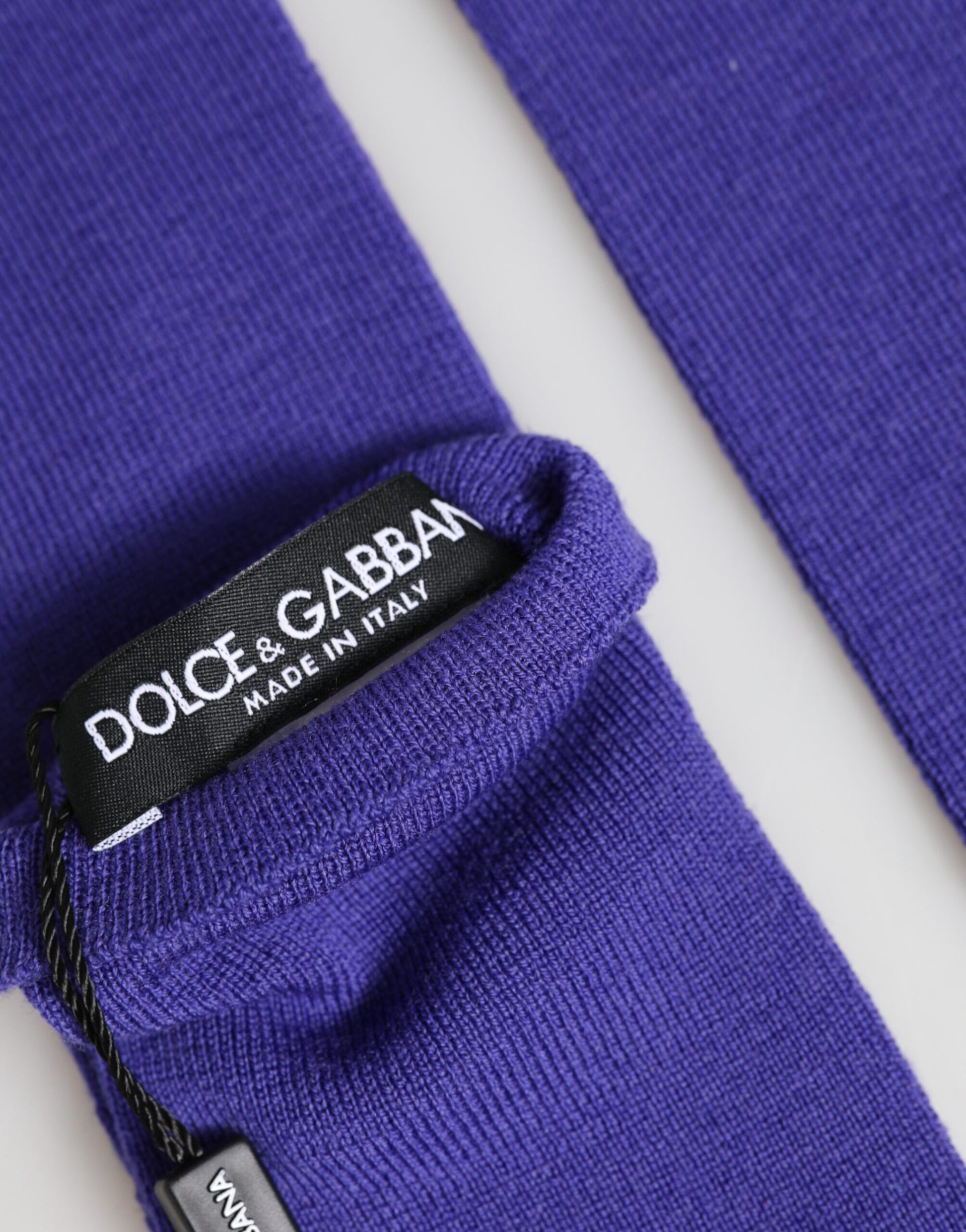 Violet Wool Fingerless Elbow Length Mitten Gloves