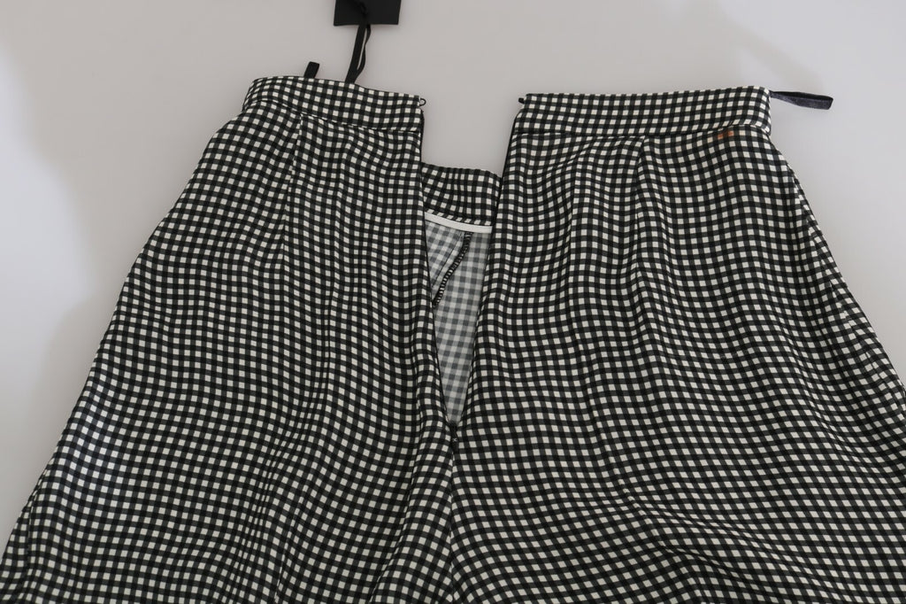 Black and White Checkere Stretch Skirt