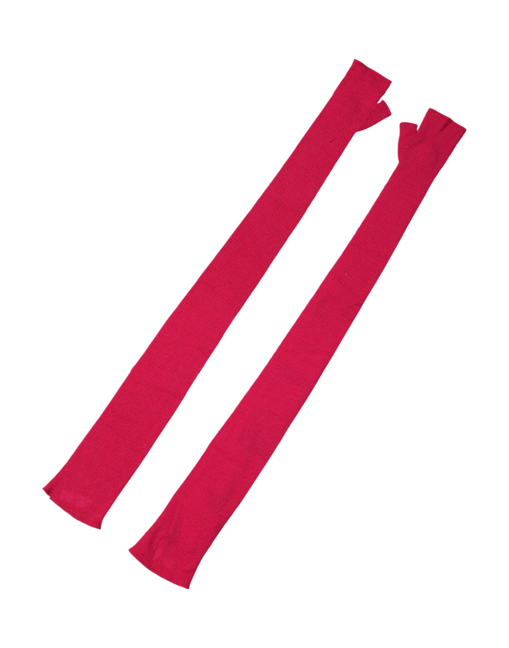 Pink Wool Fingerless Elbow Length Mitten Gloves