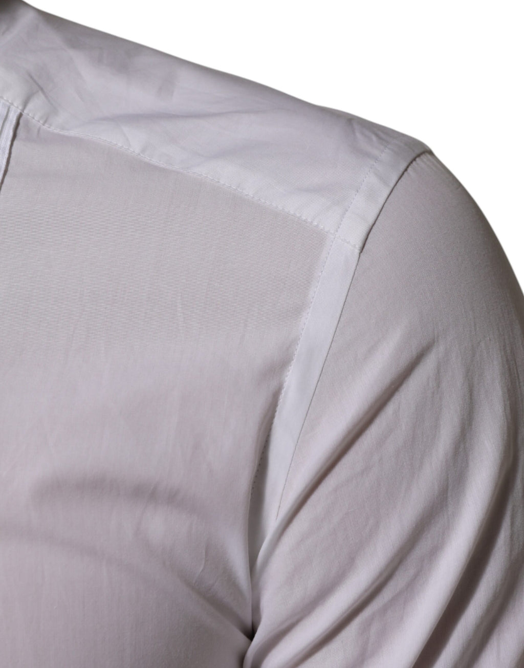 White Cotton Collared Long Sleeve GOLD Dress  Shirt