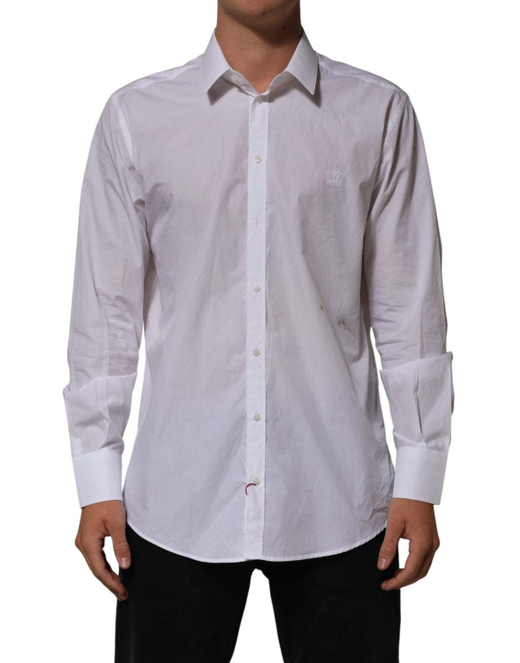White Cotton Collared Men MARTINI Dress Shirt