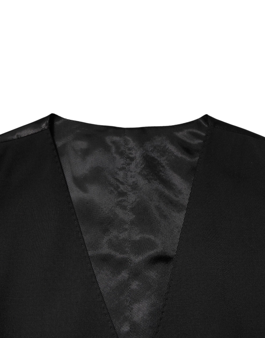 Black Polyester Dress Formal Waistcoat Vest