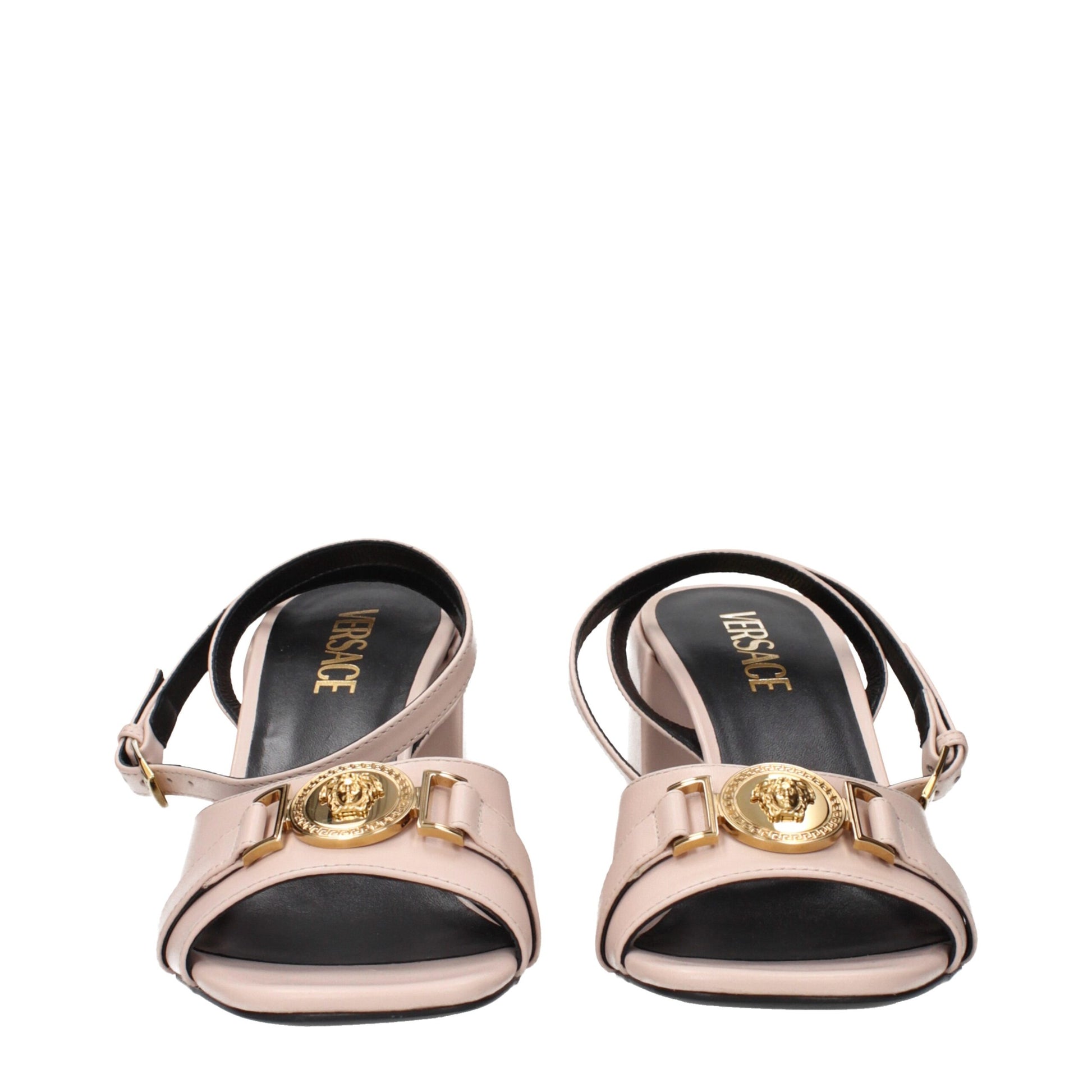 Pink Leather Platform Sandals