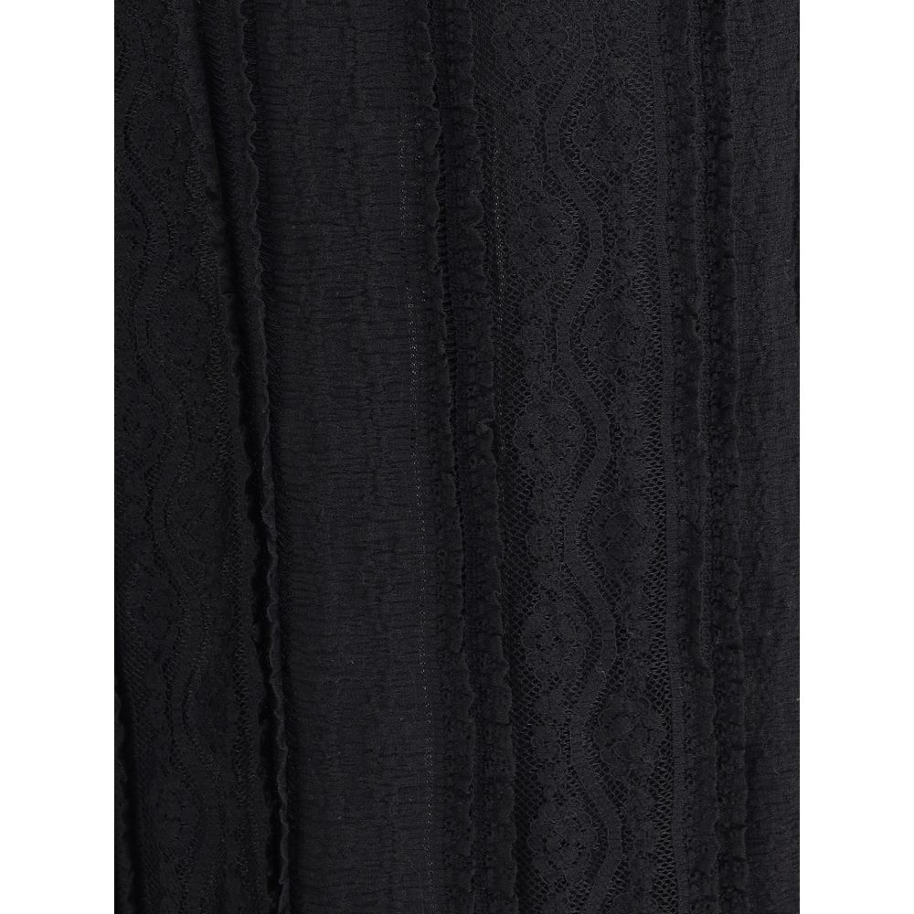 Black Cotton Casual Dress