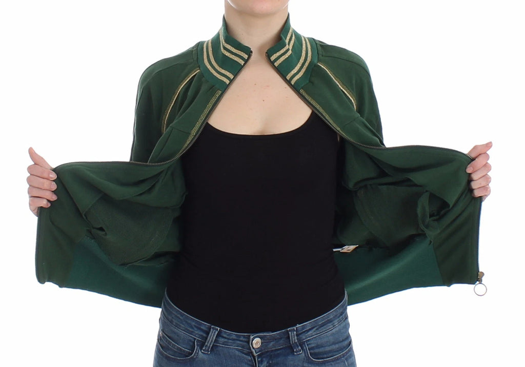 Green Mock Zip Cardigan Sweatshirt Sweater Jacket