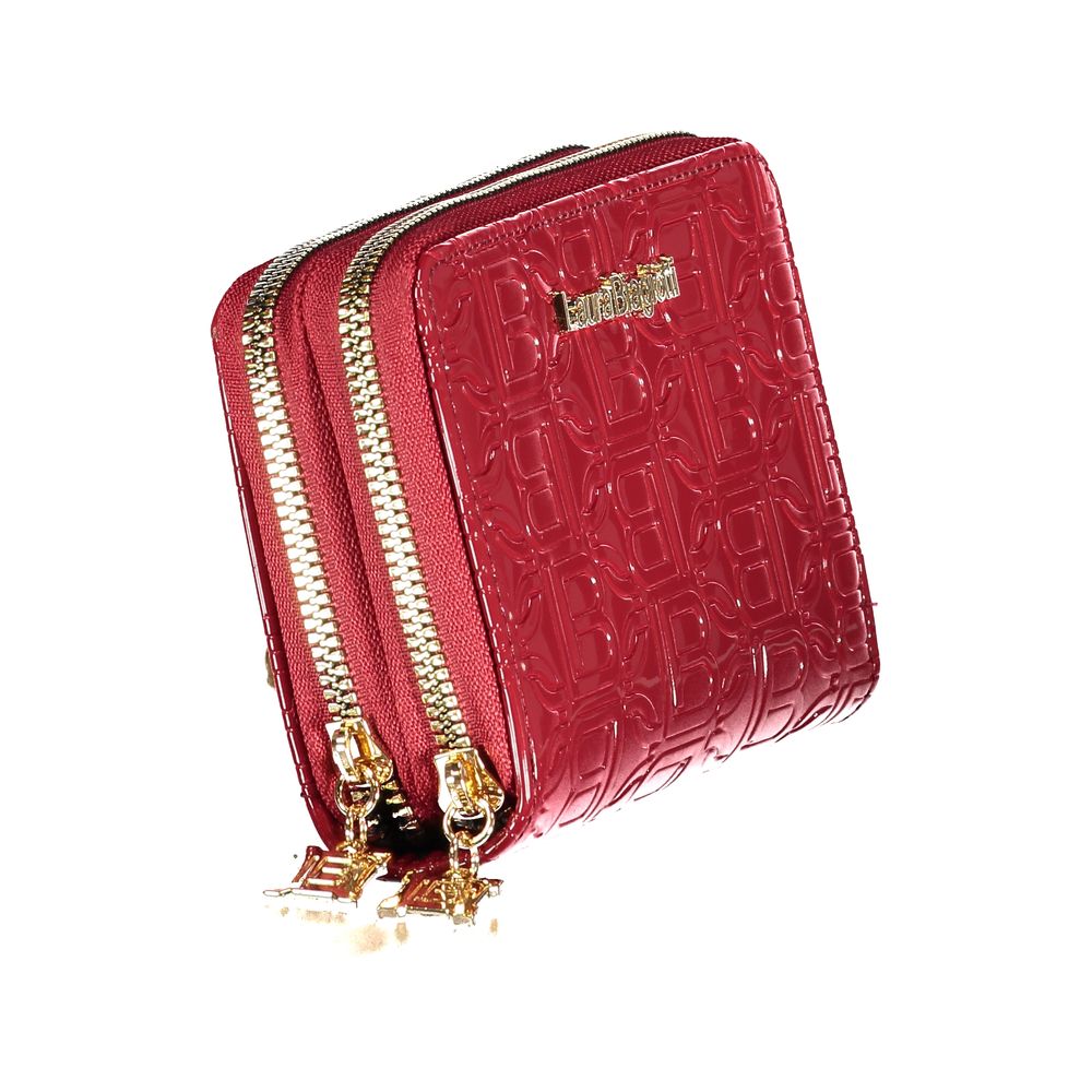 Red Polyurethane Women Wallet