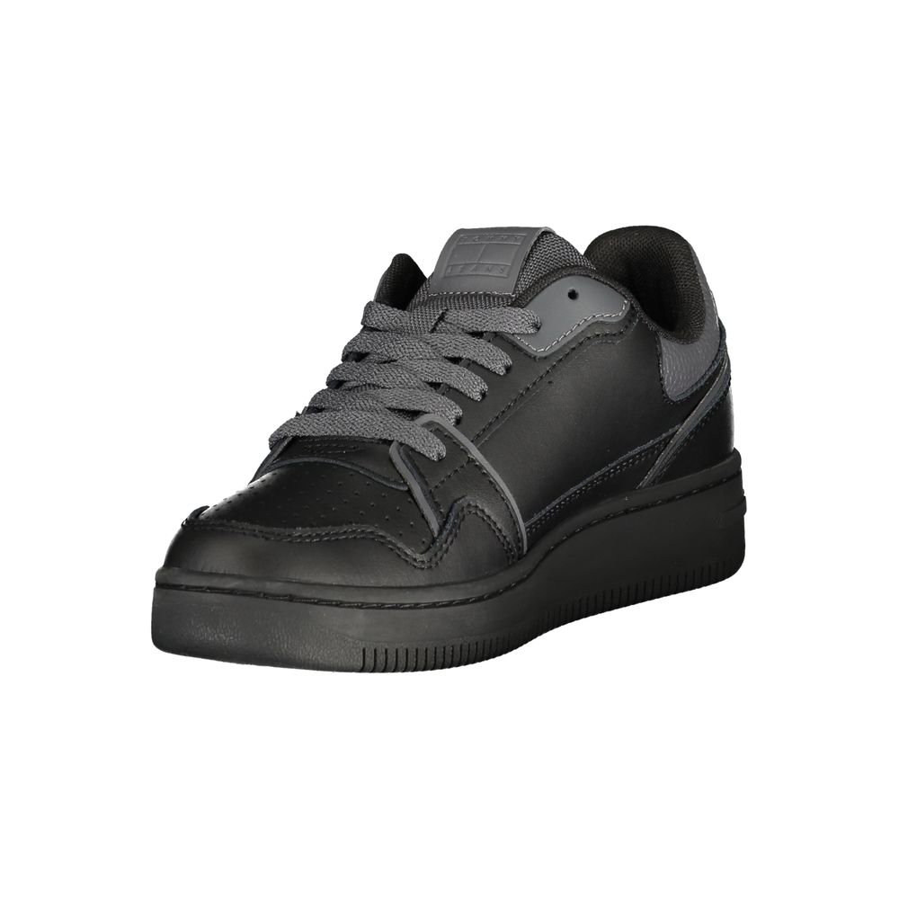 Black Leather Women Sneaker