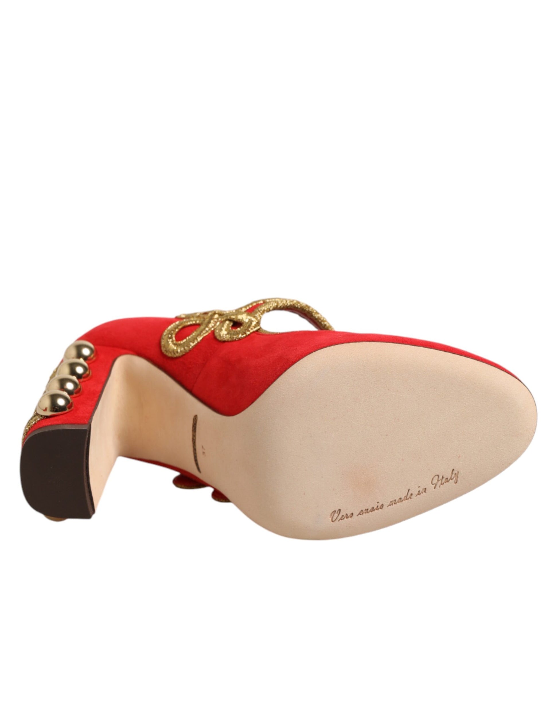 Red Embellished MARY JANES Pumps  Shoes
