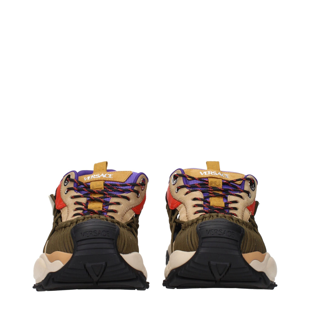 Beige Leather Athletic Sneakers