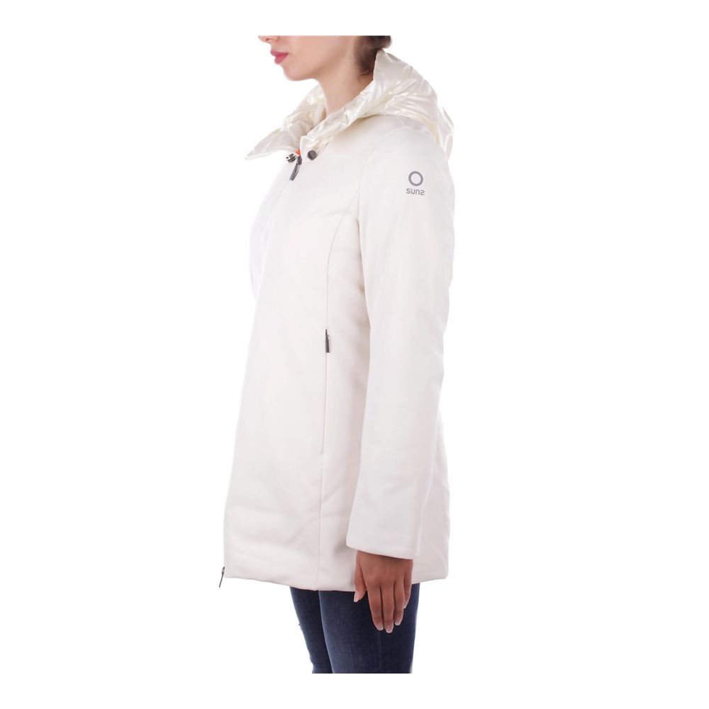 White Polyester Jackets & Coat