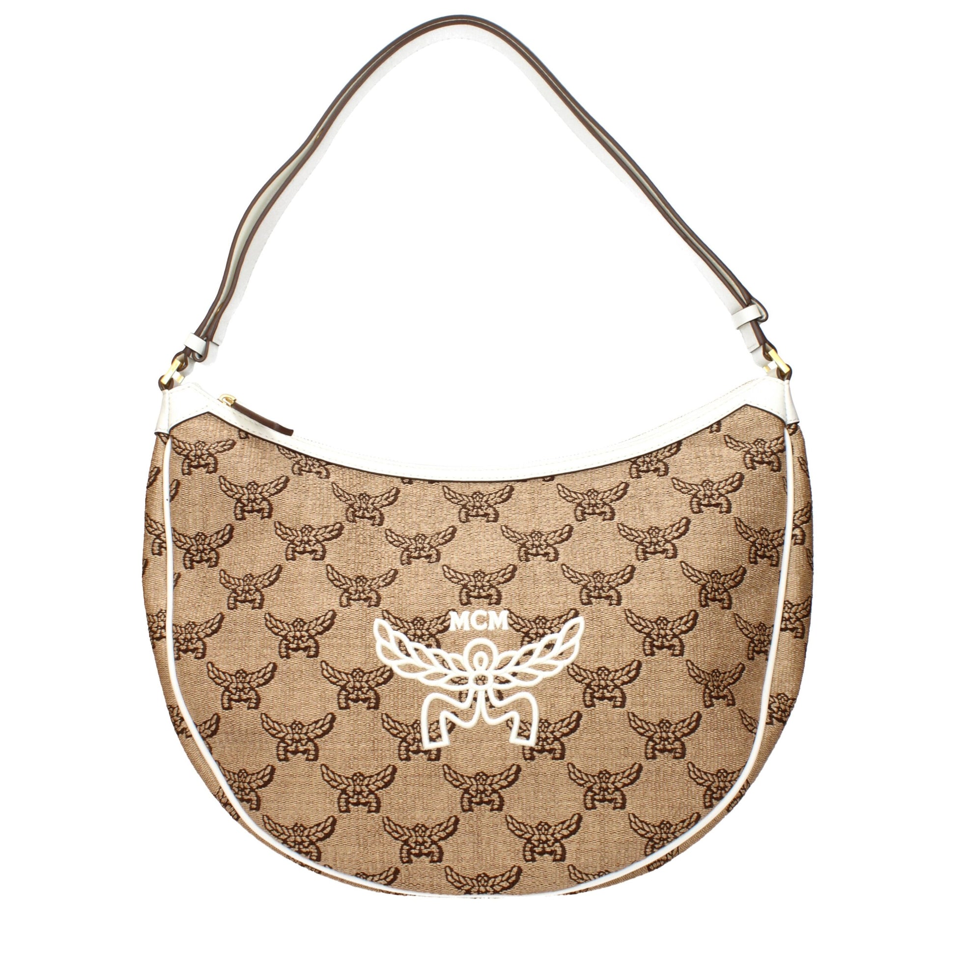Beige Raffia Shoulder Bag