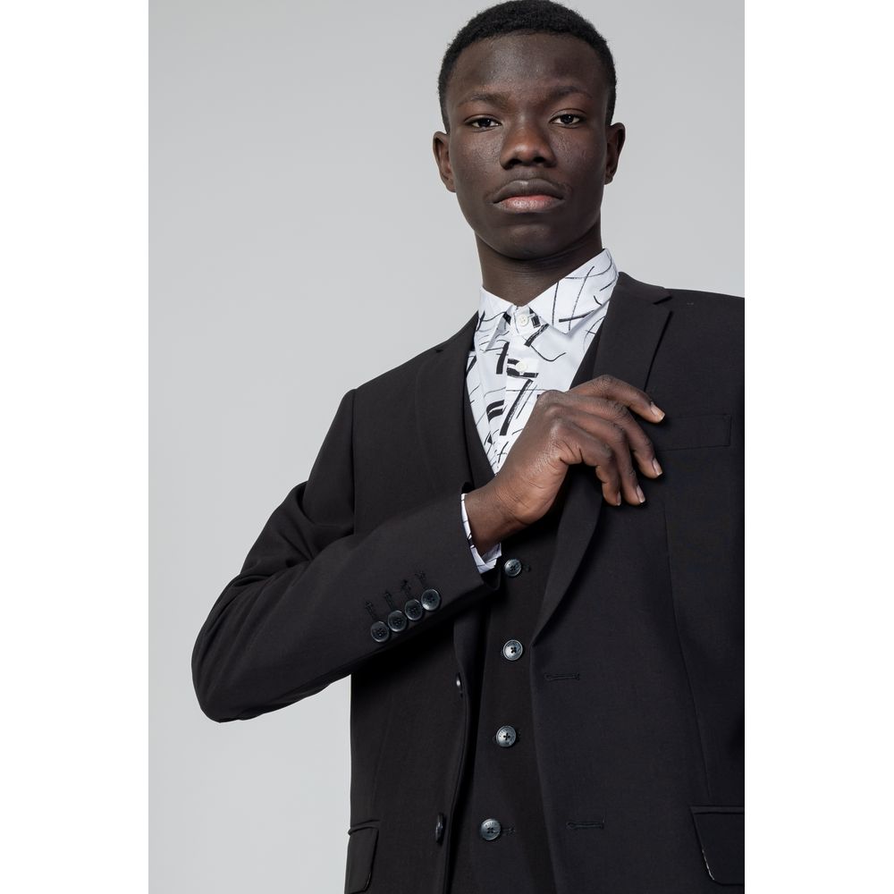 Black Polyester Blazer