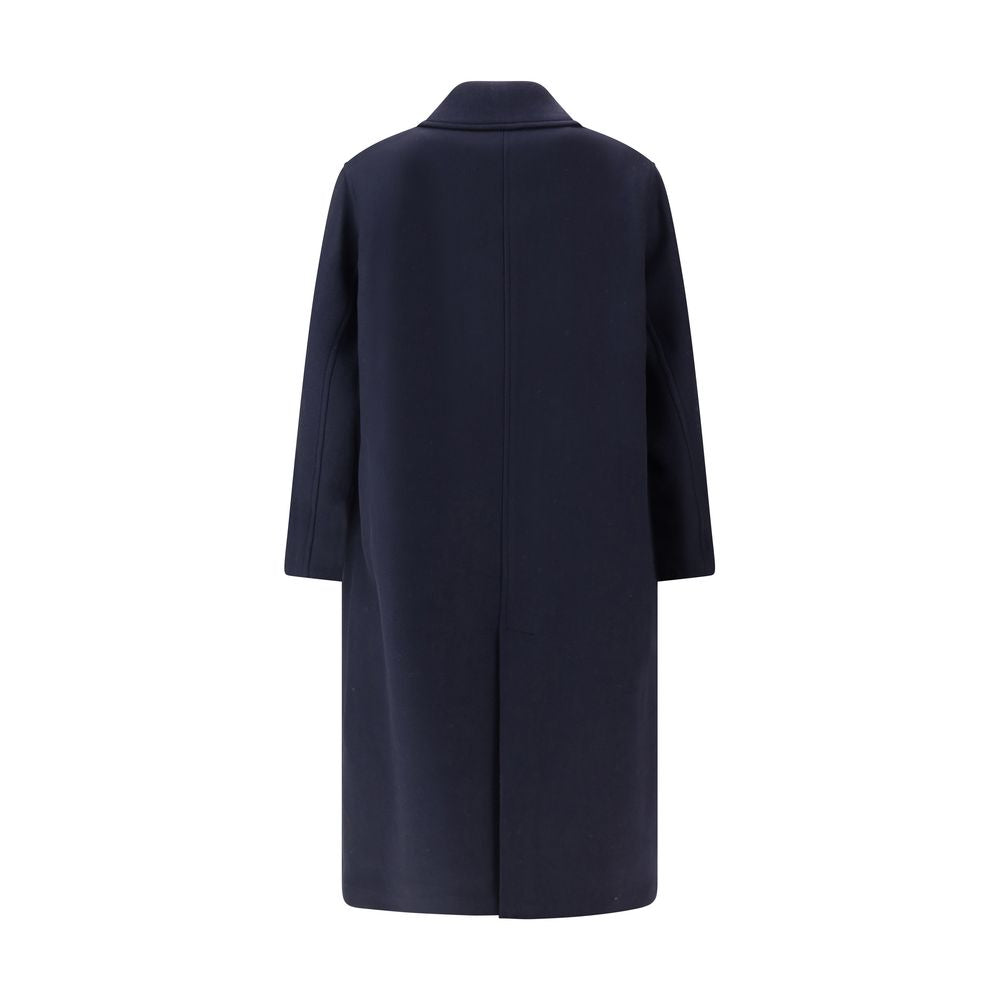 Blue Fleece Wool Coat