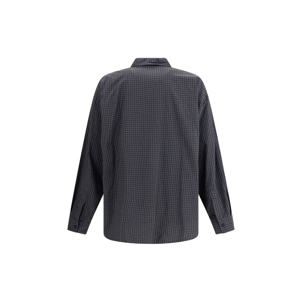 Black Wool Pattern Shirt