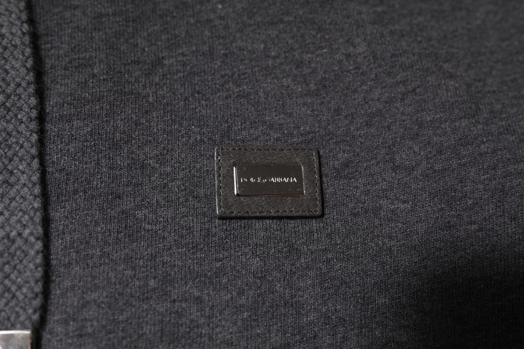 Gray Logo Full Zip Hooded Sweatshirt Sweater