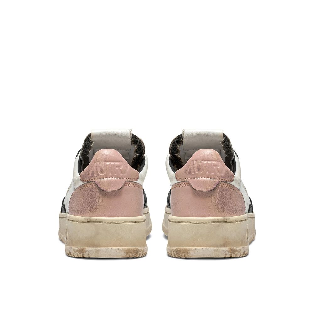 White Leather Low Top Sneakers