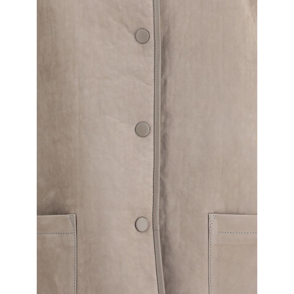 Gray Calf Leather Bos Taurus Clothing