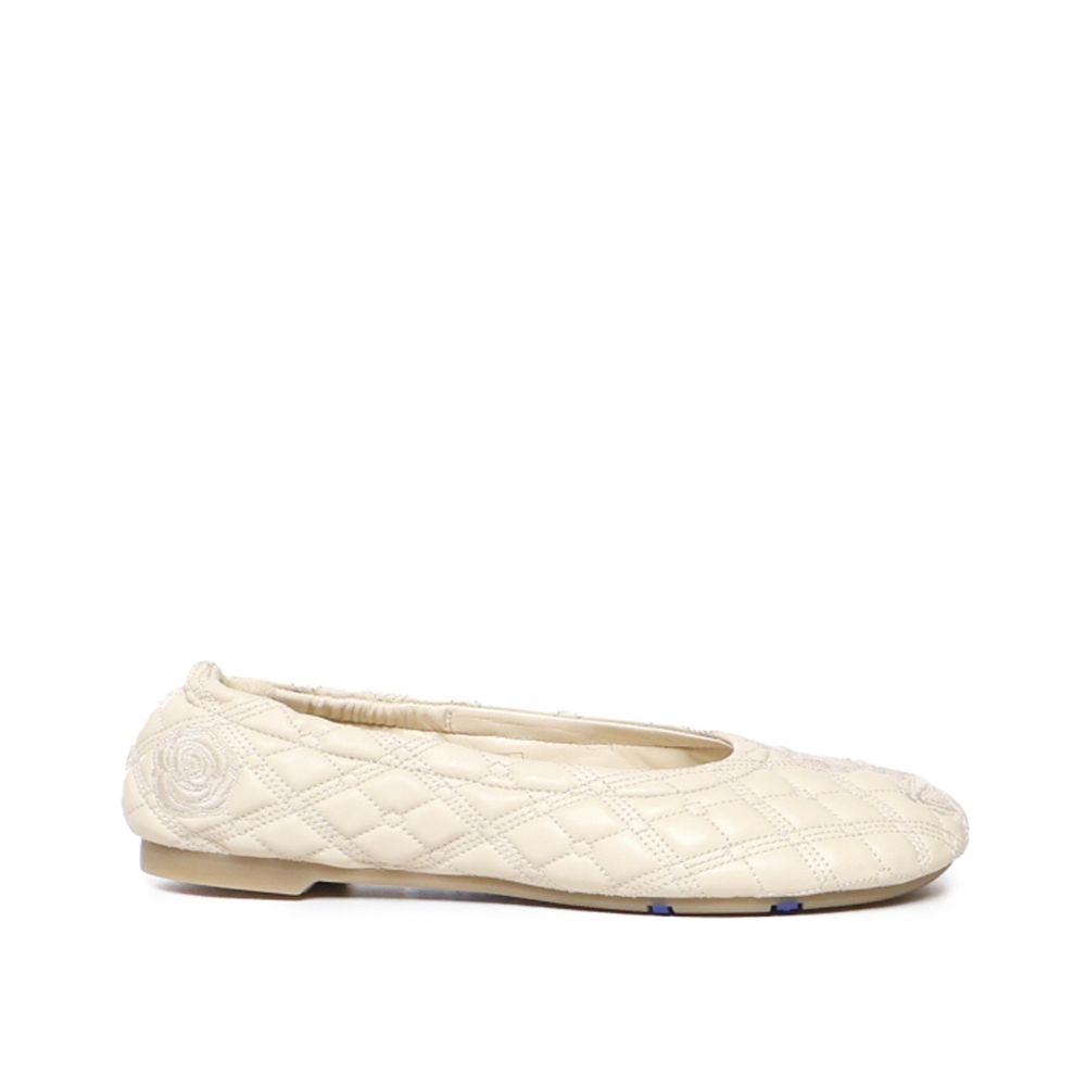 White Lamb Leather Ballet Flats