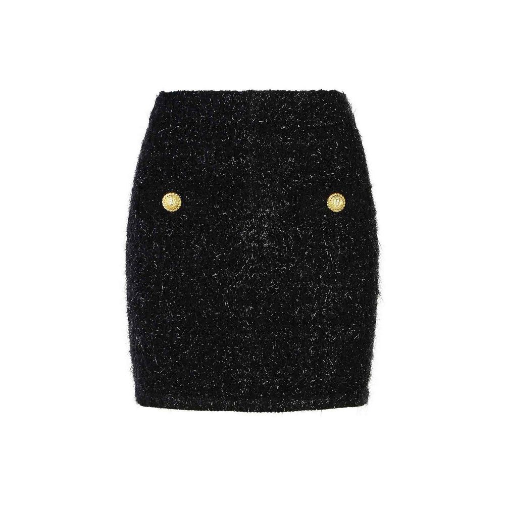 Black Cotton Mini Skirt