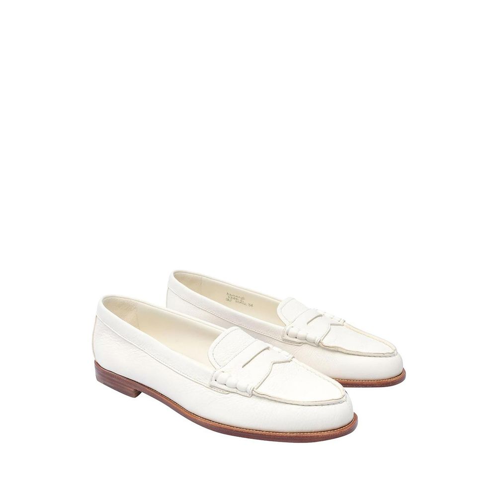 White Calfskin Slip-On Loafers
