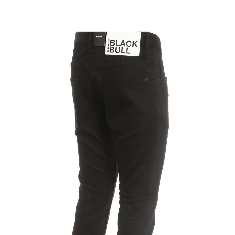 Black Cotton Skinny Jeans