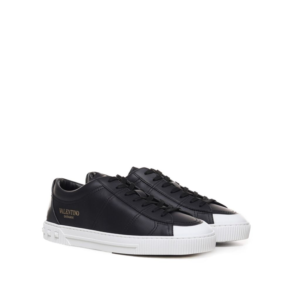 Black Calfskin Low Top Sneakers