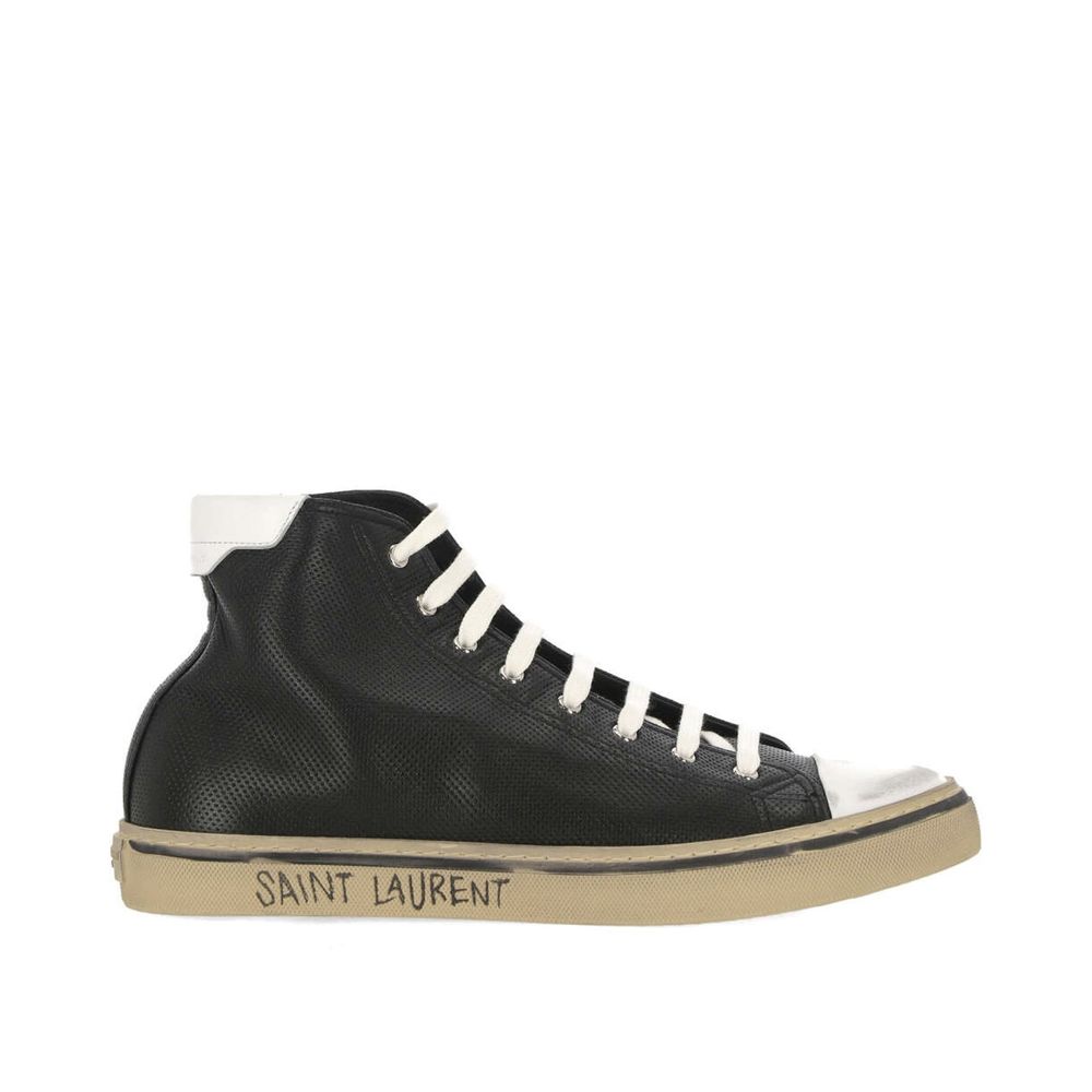 Black Calfskin High Top Sneakers