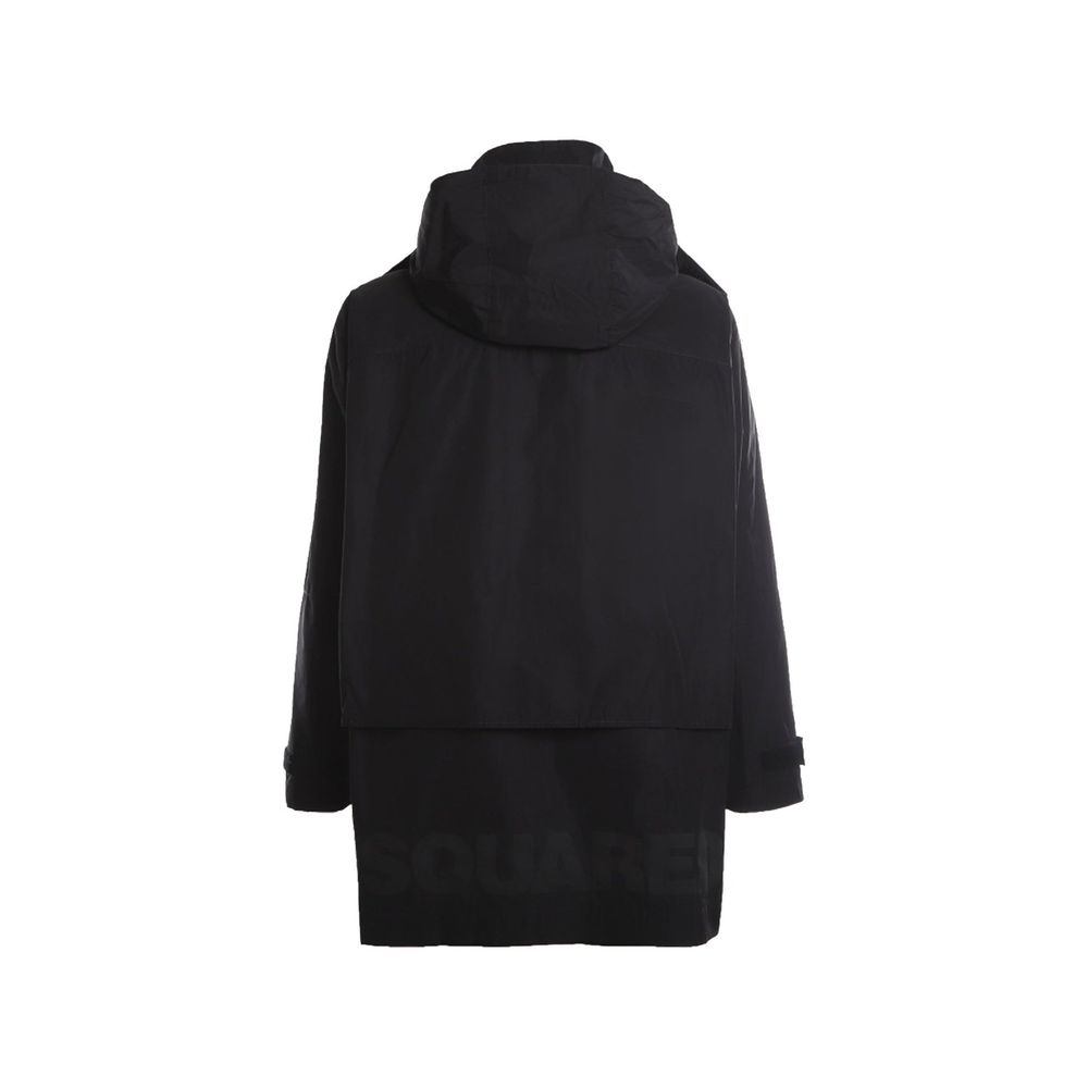 Black Nylon Rain Coat