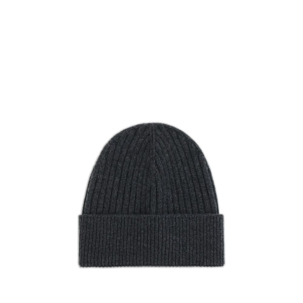Black Merino Wool Beanie