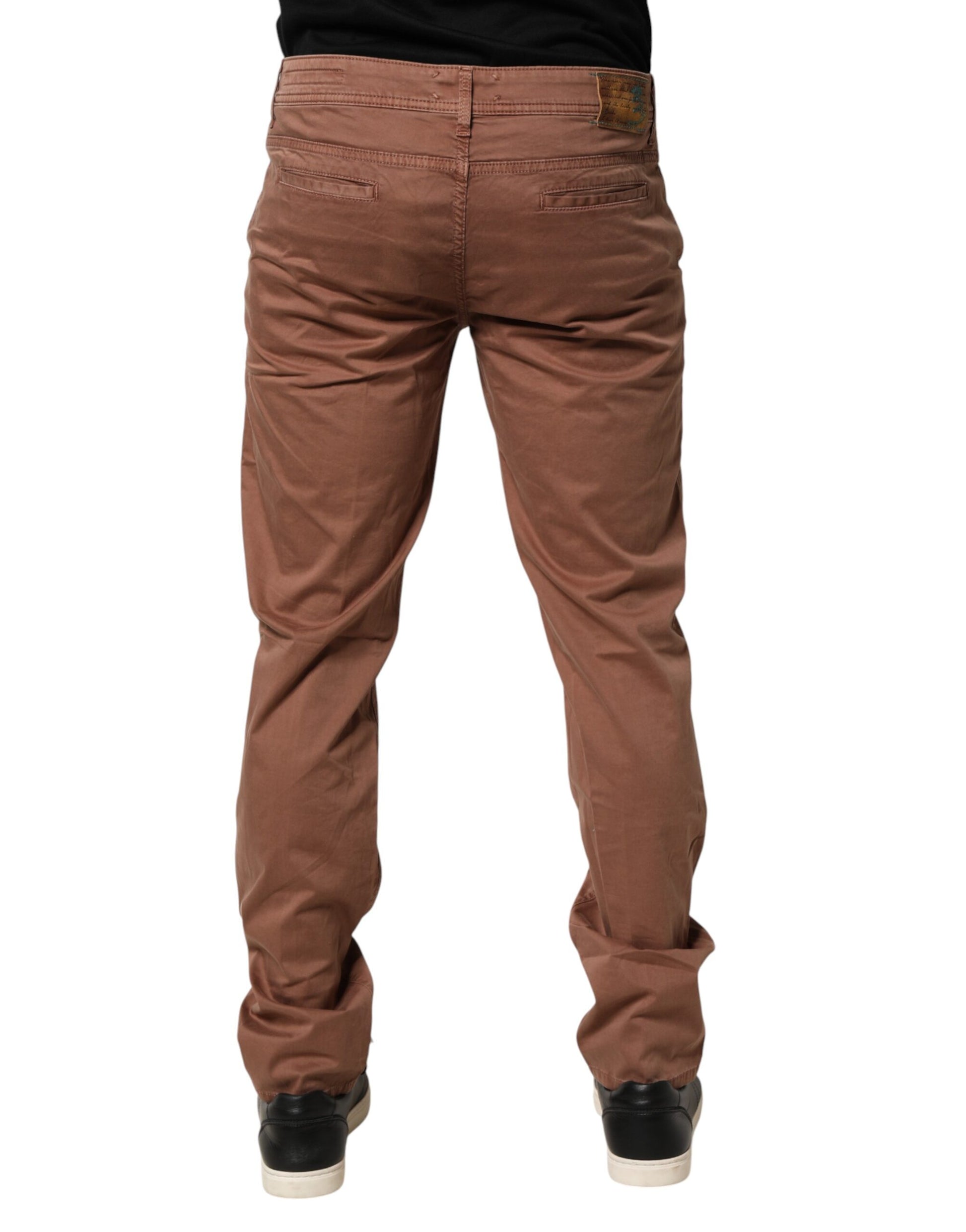 Brown Mid Waist Skinny Fit Denim Men Trouser Jeans